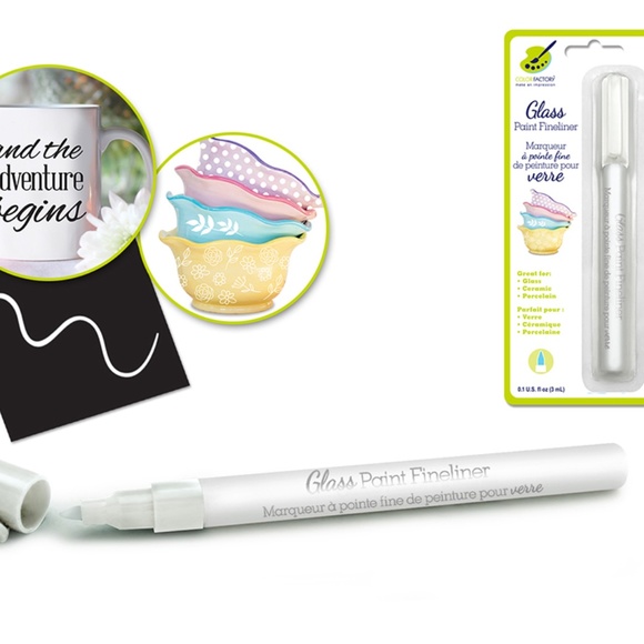 Glass Paint Fineliner Marker 3ml (White) - Picture 1 of 7